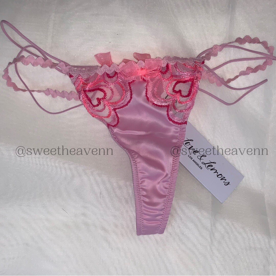 For Love & Lemons Retro Heart 3 Pc Full Set - Bra Thong Garter Victoria's  Secret