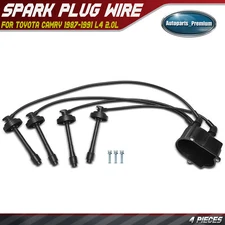 4Pcs Spark Plug Wire Set with Distributor Cap for Toyota Camry 1987-1991 Celica