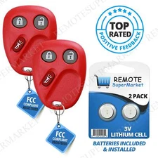 2 Replacement for Buick Rainier Chevy Trailblazer GMC Envoy Remote Key Fob Red