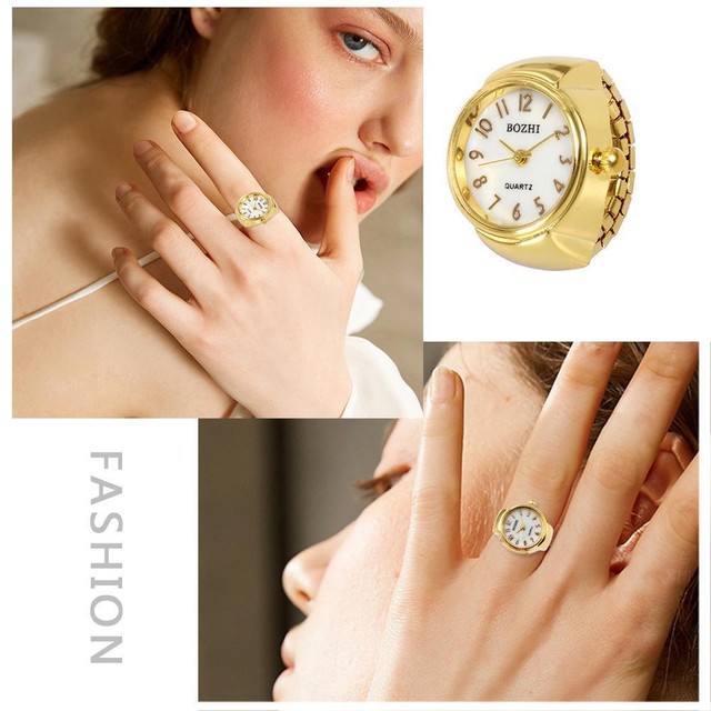1PC Ring Watch Fashion Steel Round Quartz Finger Valentine's NEW Day Gift C 1PC Ring Watch Fashion Steel Round Quartz Finger Valentine's NEW Day Gift C