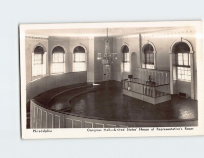 Postcard Congress Hall US Home of Representatives Room Philadelphia Pennsylvania