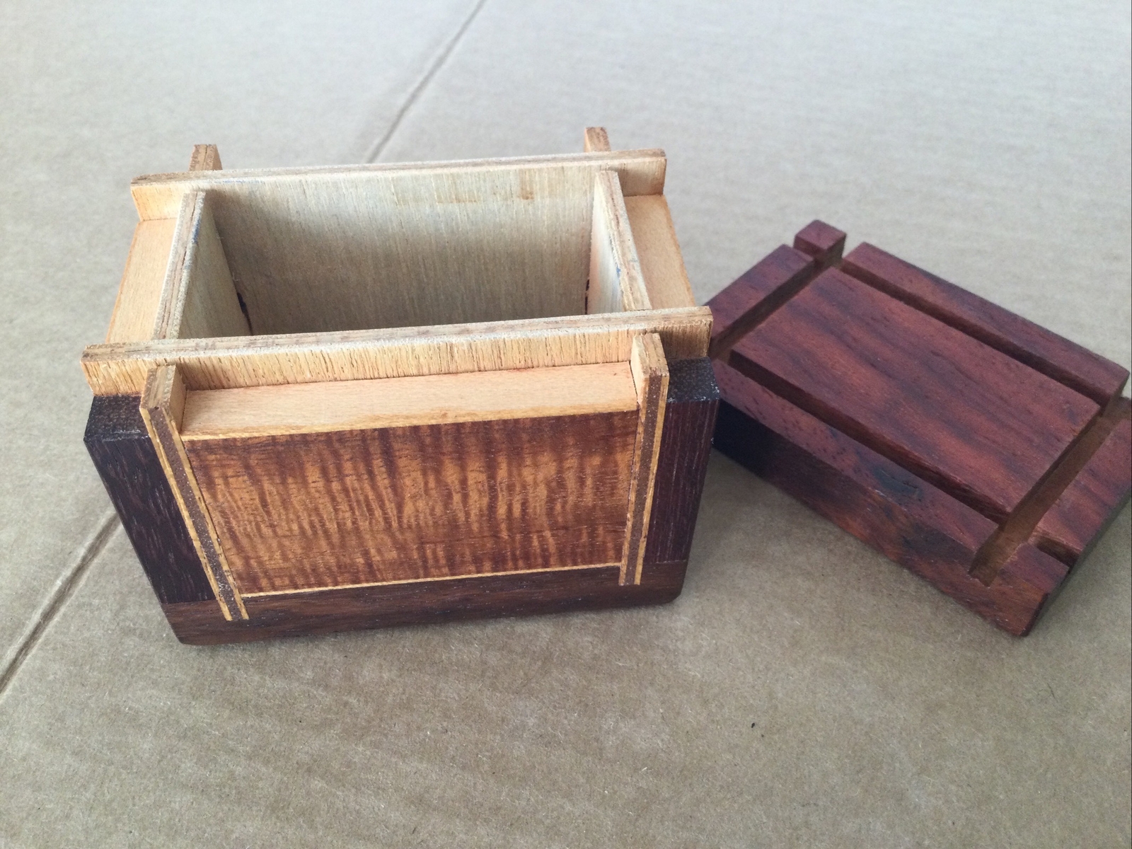 Vintage Artistry In Exotic Wood. Small Wood Box eBay