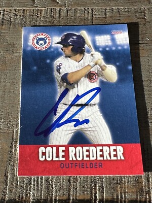 2022 South Bend Cubs Cole Roederer Auto Autograph Signed Team Card Cubs Padres