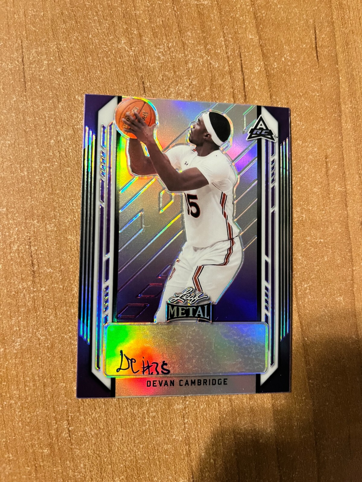2021-22 Leaf Metal - Devan Cambridge - Purple ARC Refractor Auto #d 12/30