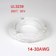 White 14-30AWG Flexible Silicone Wire Cable , HIGH TMPE 200  , 3KV High Voltage