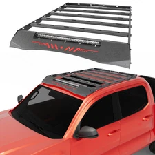 Steel Roof Cargo Rack w/ 130W LED Light Bar fit Toyota Tacoma 2005-23 Double Cab