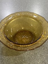 Vintage Tiara by RS - Antique Nursery Rhyme Mother Goose Bowl Amber Glass Bowl