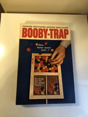 Parker Brothers Booby Trap spring board game 1965 Vintage With Instructions