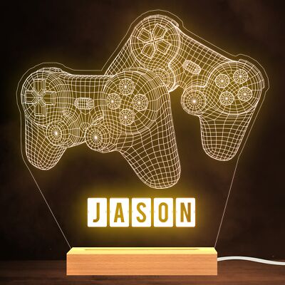 Gaming Controller Name Personalisiert Geschenk Lampe Nachtlicht