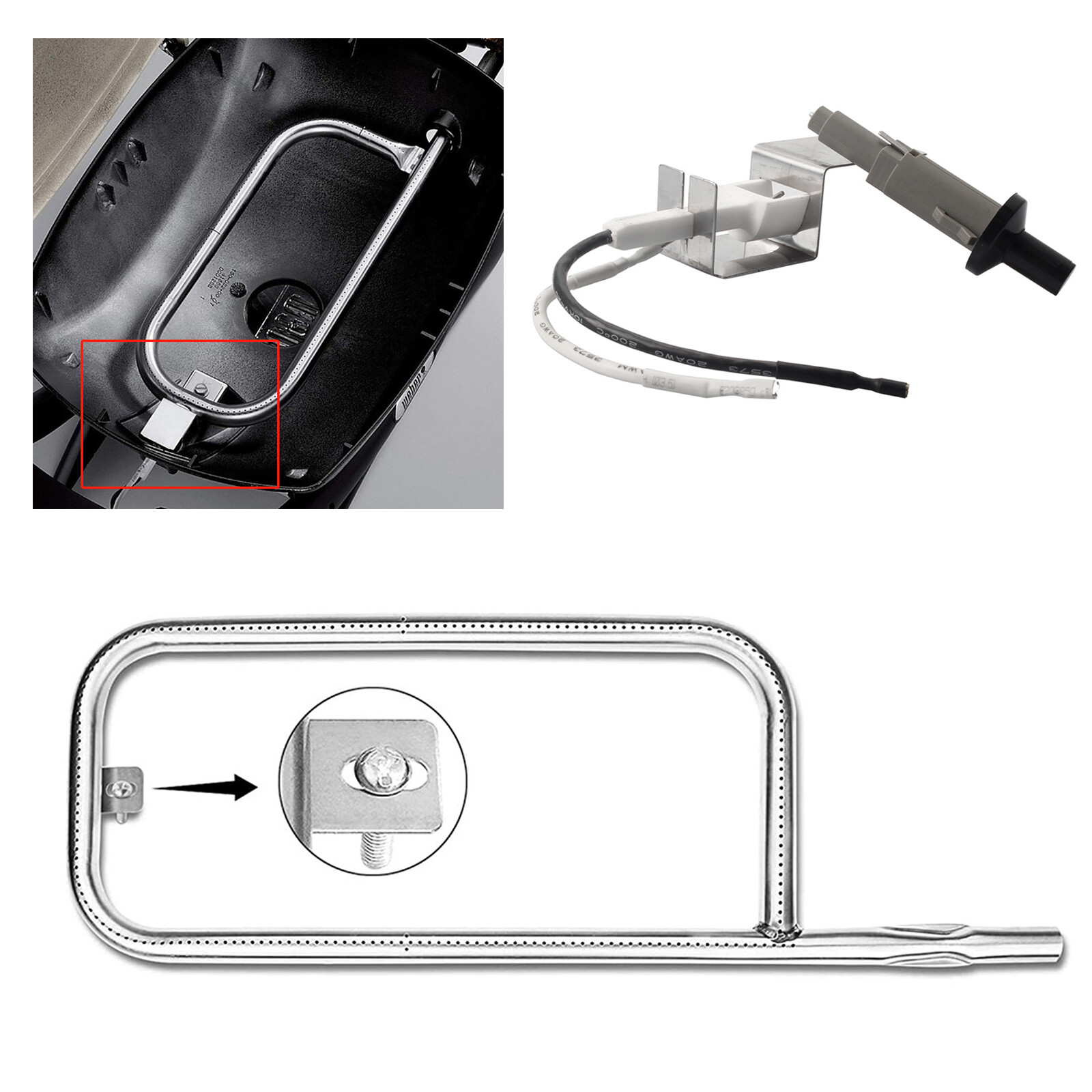 Bruciatore Di Ricambio Per Grill Weber Q200, Q220, Q2000, Q2200 - Acciaio Inossidabile, 52 Cm, Con Viti - Foto 8