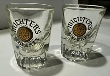 2 VINTAGE LARGE SHOT GLASS ORIGINAL SOUR MASH MICHTERS WHISKEY
