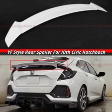 FOR 17-21 HONDA CIVIC FK4 FK7 5DR HATCHBACK YOFER GLOSS WHITE REAR SPOILER WING