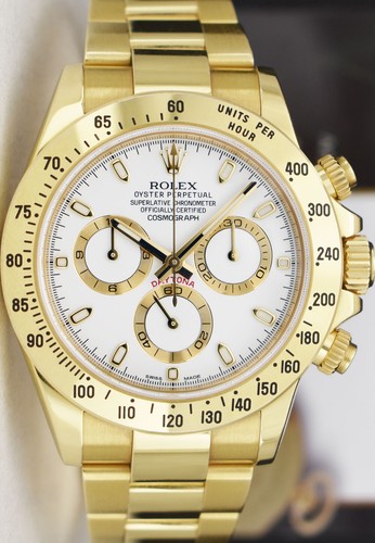 ROLEX - 40mm REHAUT 18kt Gold DAYTONA White Index Dial 116528 - SANT BLANC - Picture 4 of 5