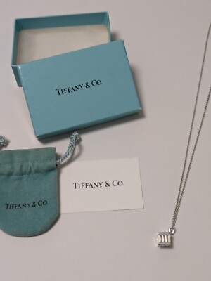 Tiffany Sterling Silver Atlas Roman Numerals Cube Pendant