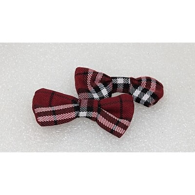 Pair Of Plaid Hair Clips 3 display picture 3