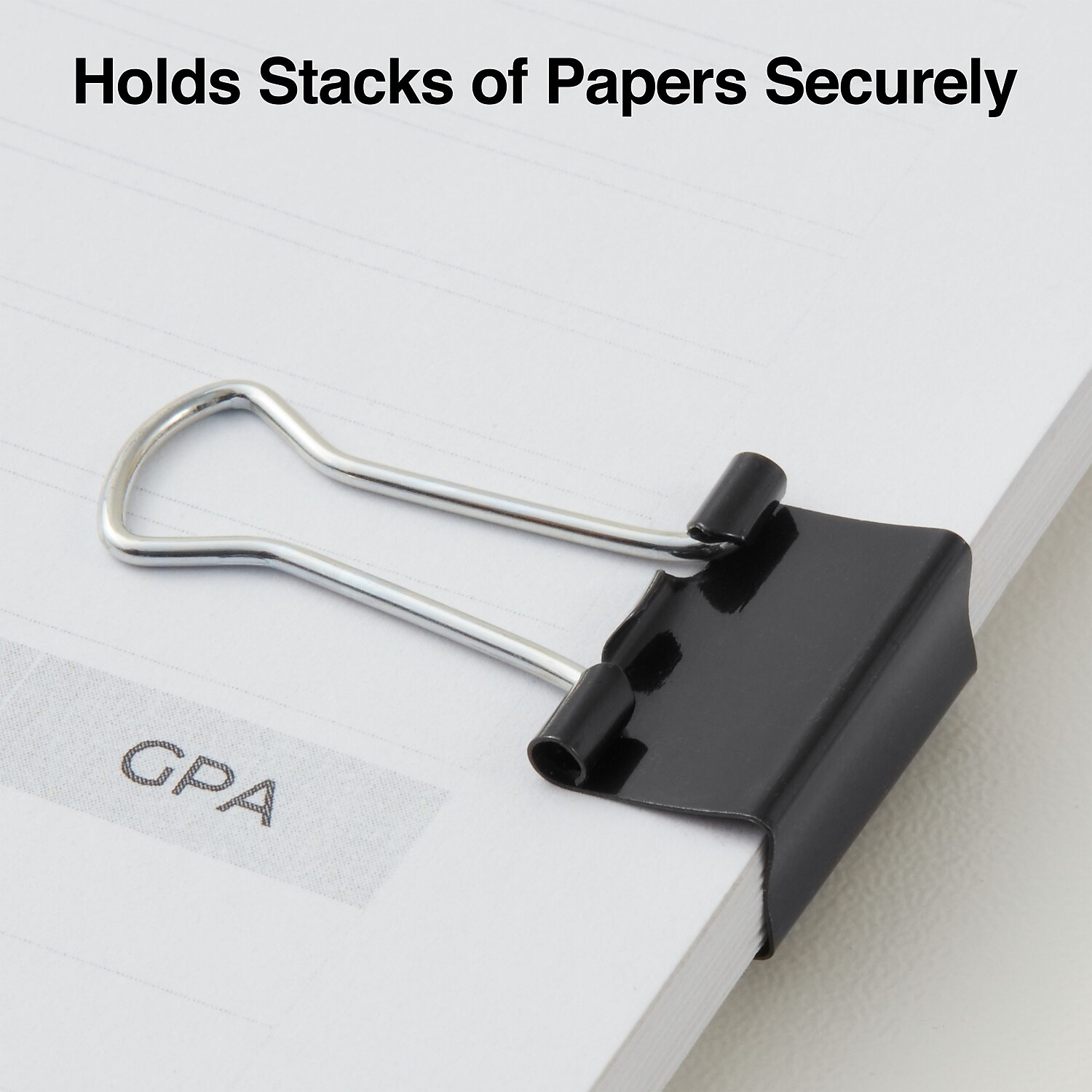 Staples Small Metal Binder Clips Bulk PK Black 3/4" Size with 3/8