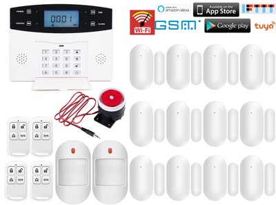 Wireless Wired WiFi+GSM Tuya Smart Home Security Alarm System+Alexa Anti Theft