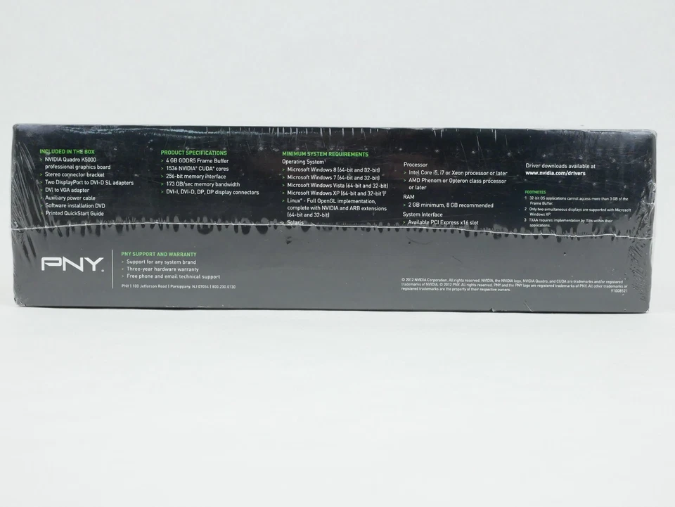 PNY nVidia Quadro K5000 4GB GDDR5 PCI-e 2.0 x16 GPU DVI DP VCQK5000-PB - Image 3 of 3