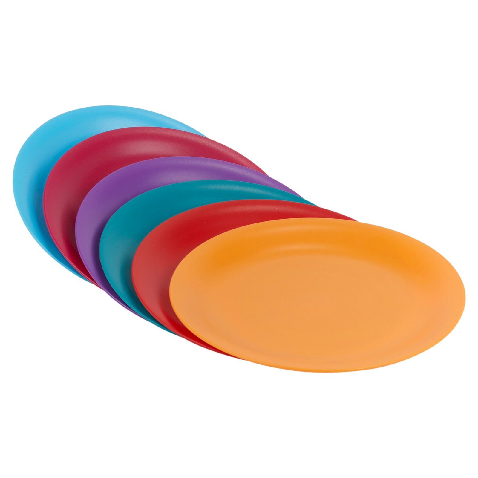 6 Pcs Unbreakable Reusable Coloured Plastic Dinner Plates Kids Party