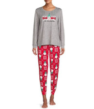 New Secret Treasures Womens Top Jogger Pajama set Sz L XL 2X Christmas Holiday