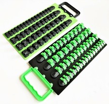 96pc GOLIATH INDUSTRIAL SOCKET ORGANIZER TRAY RAIL RACK HOLDER SET GREEN BLACK