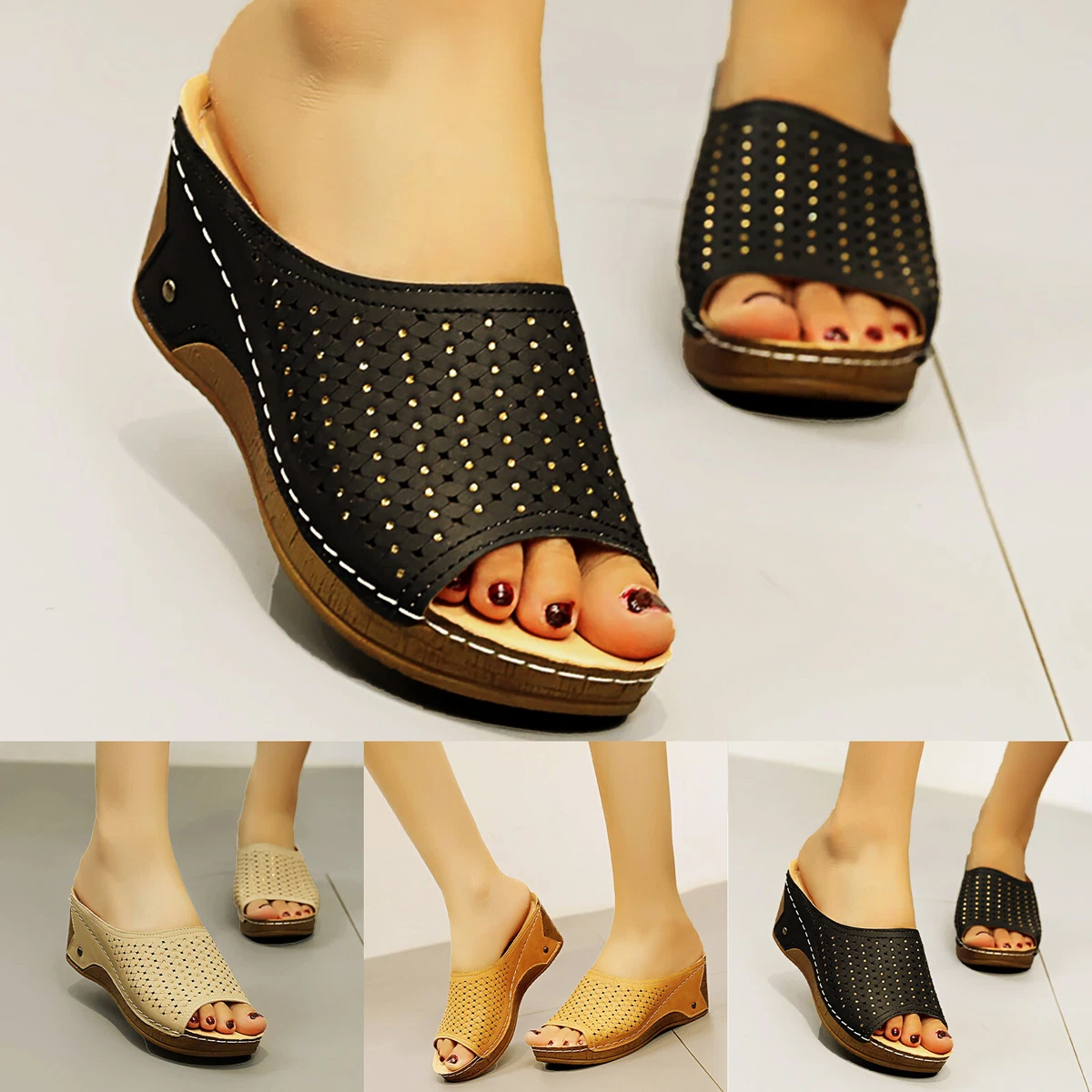Womens Slipper Sandals Size 6 Women's Summer New Thick Bottom Wide Width  Sandal | eBay