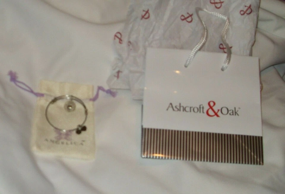 Brazalete Brazalete Ajustable Blanco Punteado Latón Angélica Maestro Nuevo con Regalo bg Foto 3 de 3