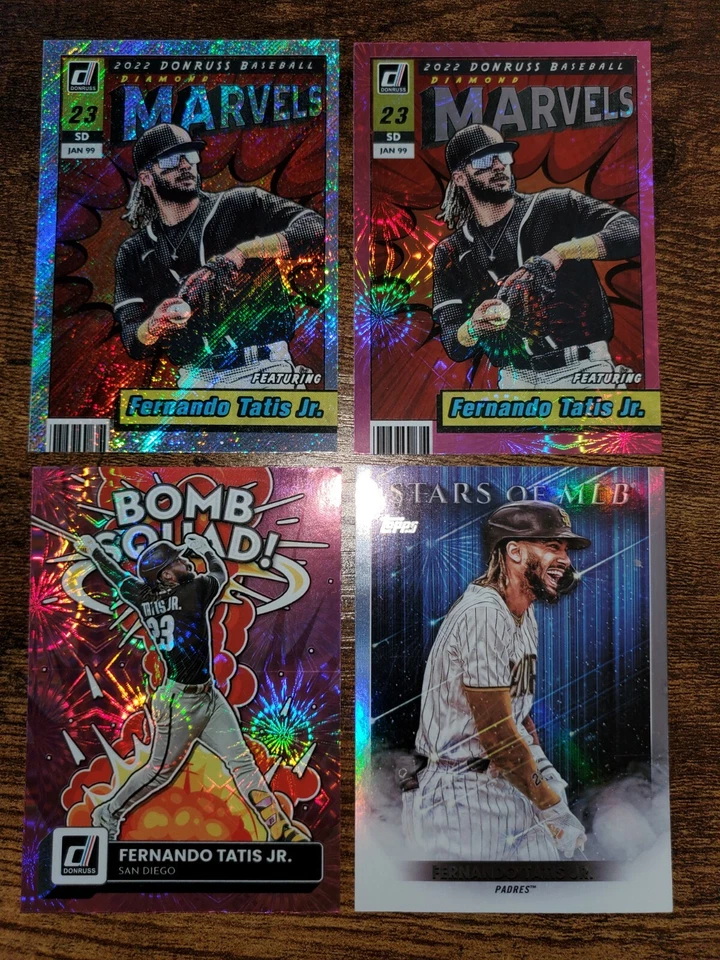Lote Donruss Marvels Ice Rapture & Pink Firework 2022, Bomb Squad Fernando Tatis. Foto 2 de 4