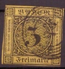 Altdeutschland Baden MiNr 2 b gestempelt Stempel 78 Ladenburg