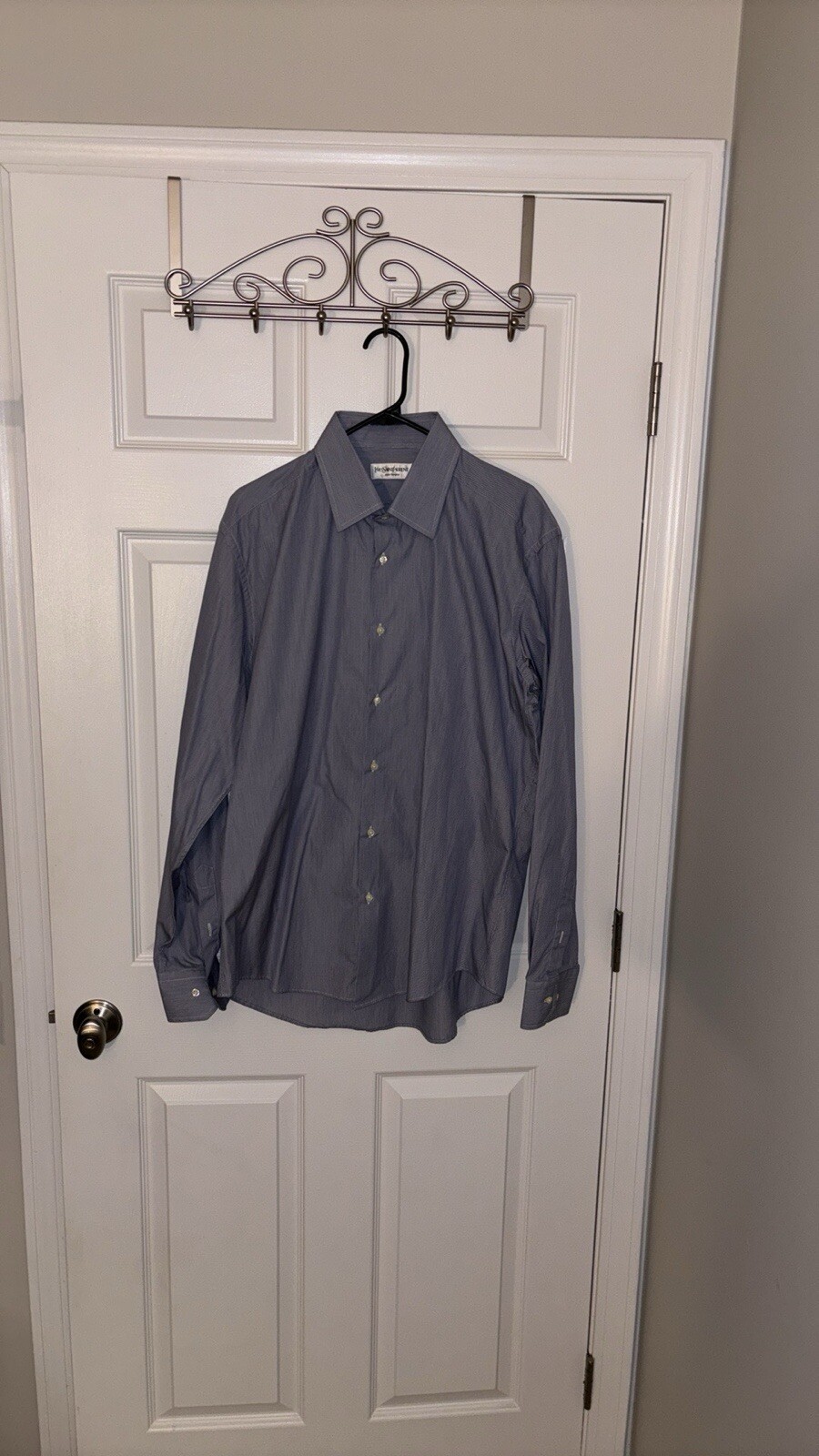 Camicia elegante uomo Yves Saint Laurent Pour Homme blu (made in Italy) taglia 17 1 2 XL