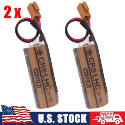 2Pcs CR8.LHC 3V 2600mAh Battery FDK CR8-LHC For Fanuc battery A98L-0031-0012 US