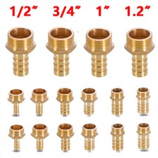 BSP Brass Male Thread Fitting x Barb Hose Tail End Connector 1/2" 1" 1-1/4" 2"