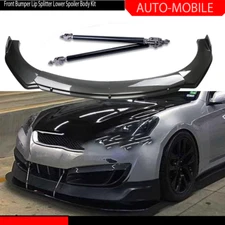 For Hyundai Genesis Carbon Fiber Style Front Bumper Lip /Spoiler /Strut Rods