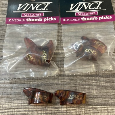 6 NOS Vinci By Washburn Medium Thumb Picks 20 Years Old Tortoise