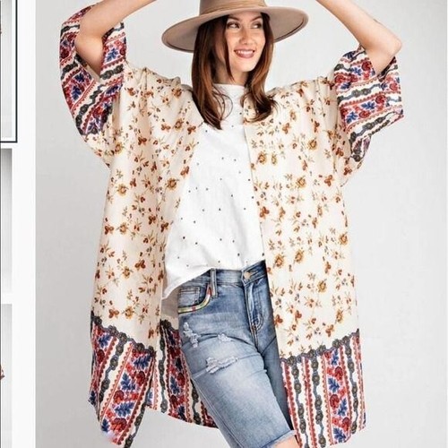 EASEL Border Printed Rayon Boho Challie 