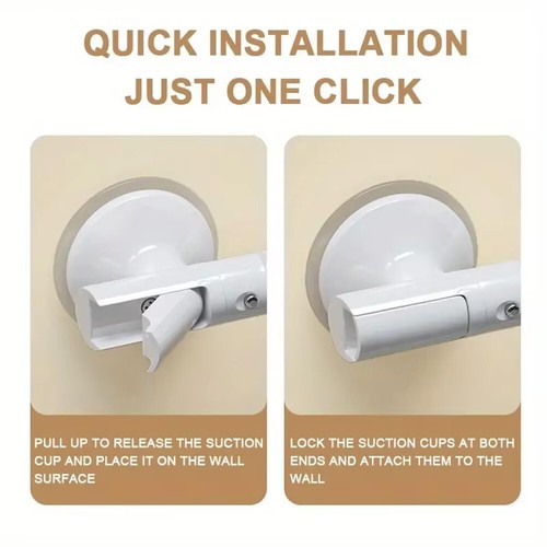 Grab Bar with Suction Cup Shower Bathroom Handle 14 Inch Handrail Handicap - Picture 10 of 10