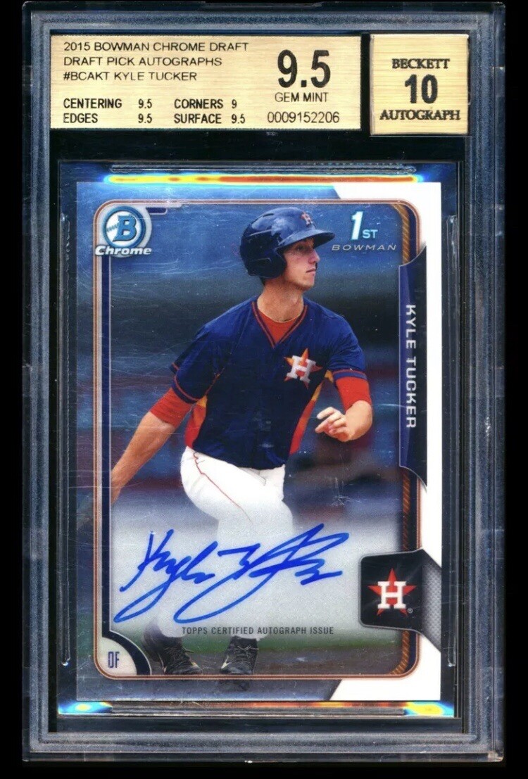 Kyle Tucker 2015 Bowman Chrome Draft 1st Auto BGS 9.5 / 10 GEM MINT RC Chi Cubs