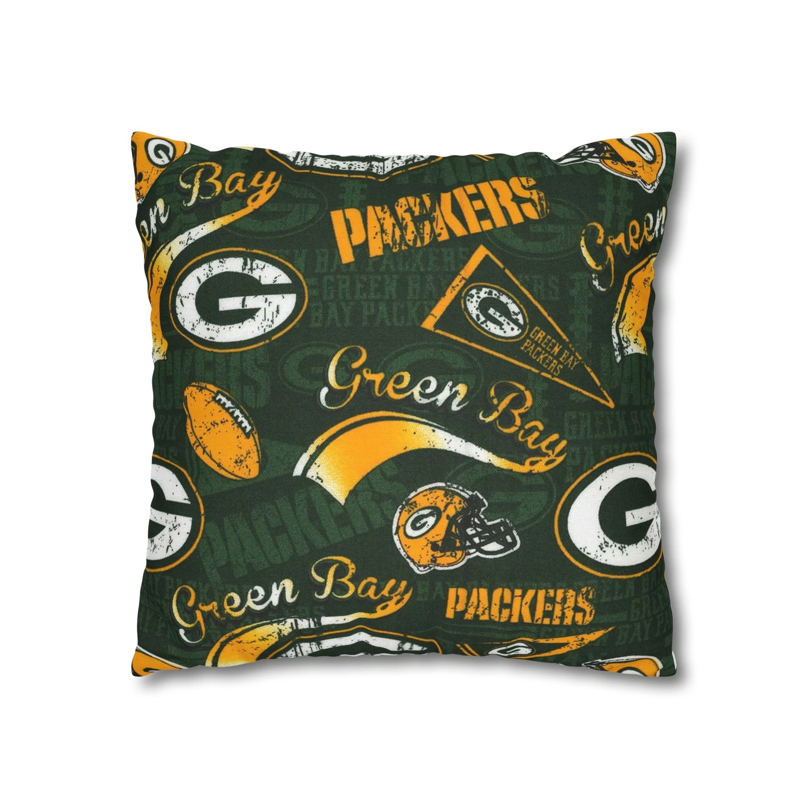Green Bay Packers Spun Square Throw Pillow