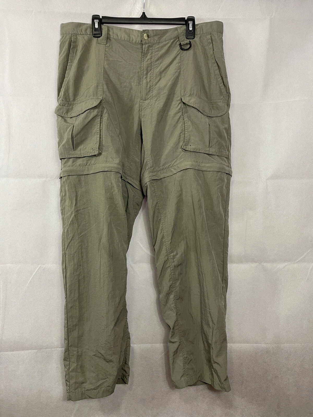 Columbia PFG Green Convertible Zip-Off Mesh Lined Pants Mens Size L Fishing G3
