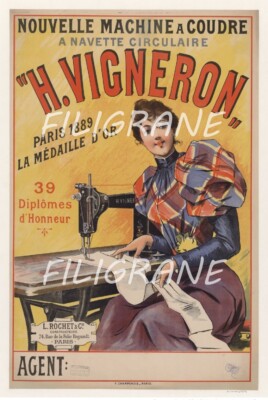 H. WINZERON NÄHMASCHINE Rceg - POSTER HQ 50x70cm eines VINTAGE POSTERS