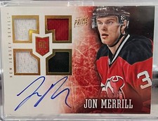 JON MERRILL 2013-14 Panini Prime ROOKIE Quad Jersey Auto 063/199