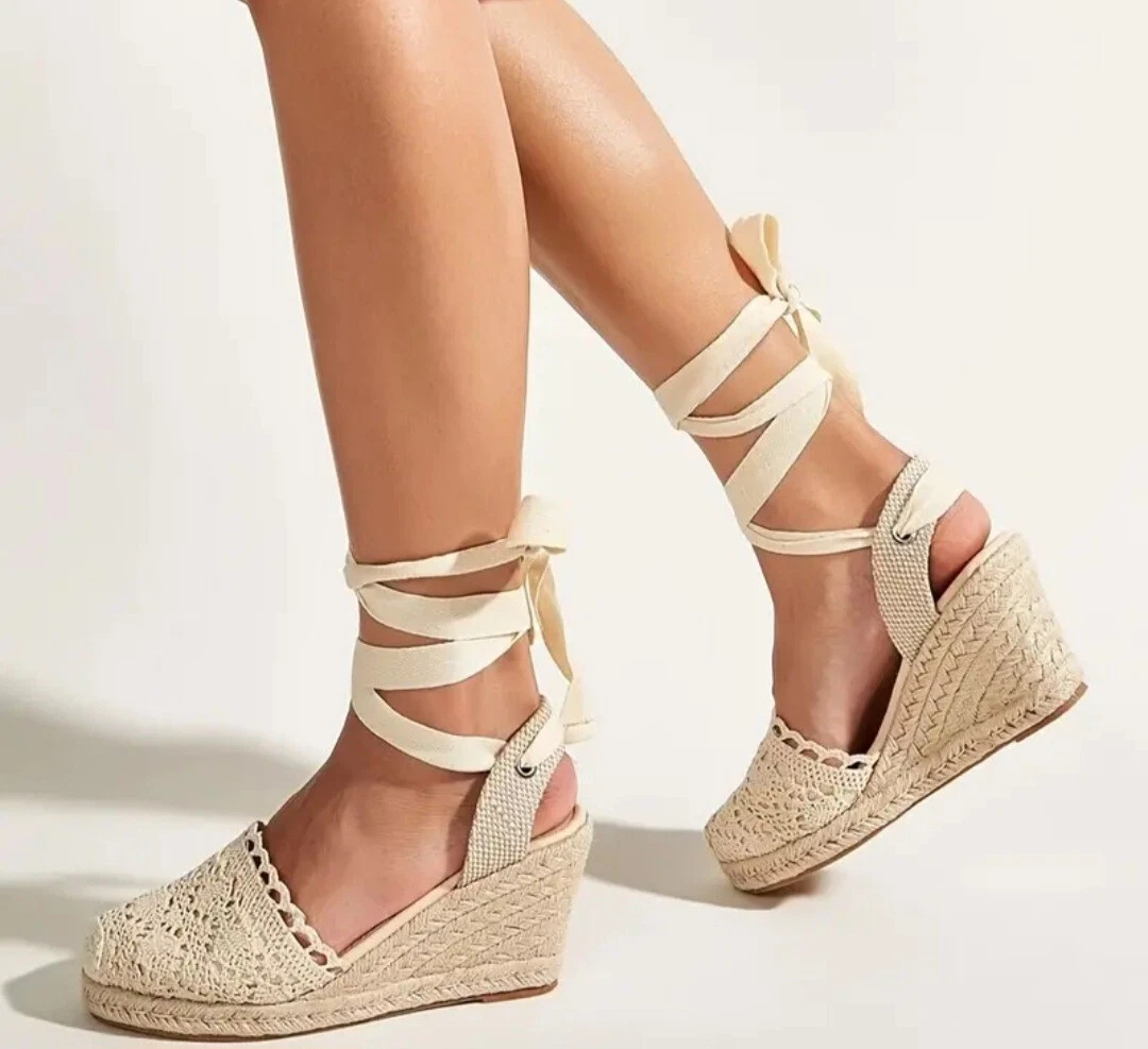 Ladies cream wedges sale