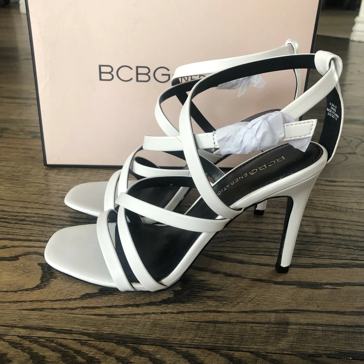 Bcbg white sandals sales