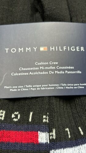 Calze Tommy Hilfiger Uomo Nuove Confezione 5 Paia Calze Crew Nere Atletiche Casual - Foto 8 di 10