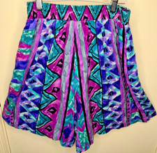 Vintage Size Medium Boho Hippie Festival Y2K Wide Leg Culottes Shorts Pockets