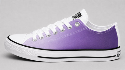 Custom Converse Low Top Sneakers   Gradient Purple Canvas Stylish Streetwear