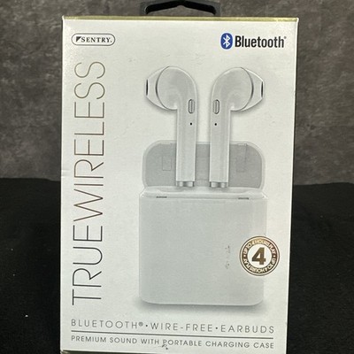 Sentry BT979 True Wireless Bluetooth Free Earbuds with Charging Case, White