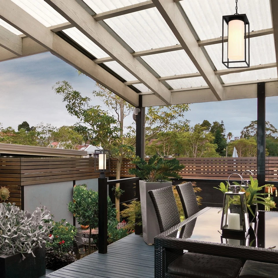 Mini colgante exterior Eurofase Lighting 41964 Ren 8"W - negro Foto 3 de 4