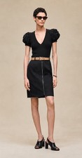 VALENTINO ROMA Black Cashmere Wool Sweater Rose Applique Puff Sleeve Size IT44 M