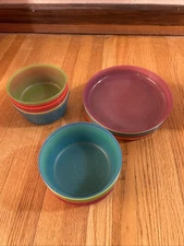 IKEA Kalas Plastic Rainbow Colors Lot of Bowls And Plates And Glasses